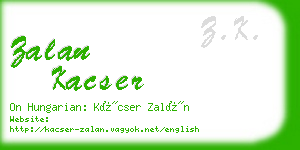 zalan kacser business card